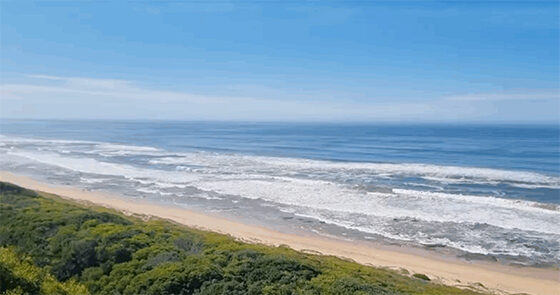 Coastal view of Great Brak River along the Garden Route in South Africa